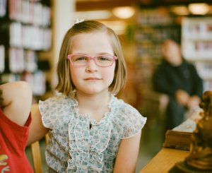 Child wearing glasses